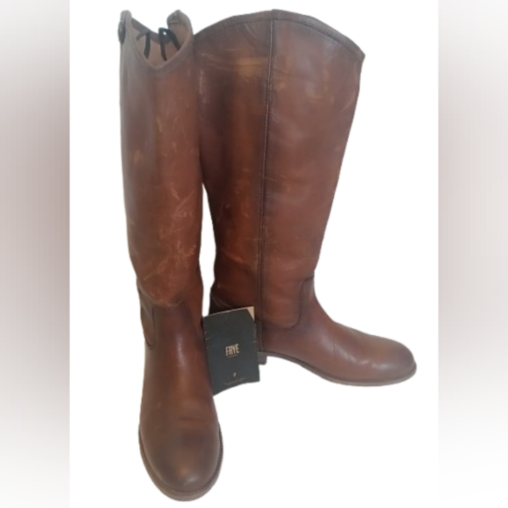 Frye Brown Leather Knee-High Riding Boots